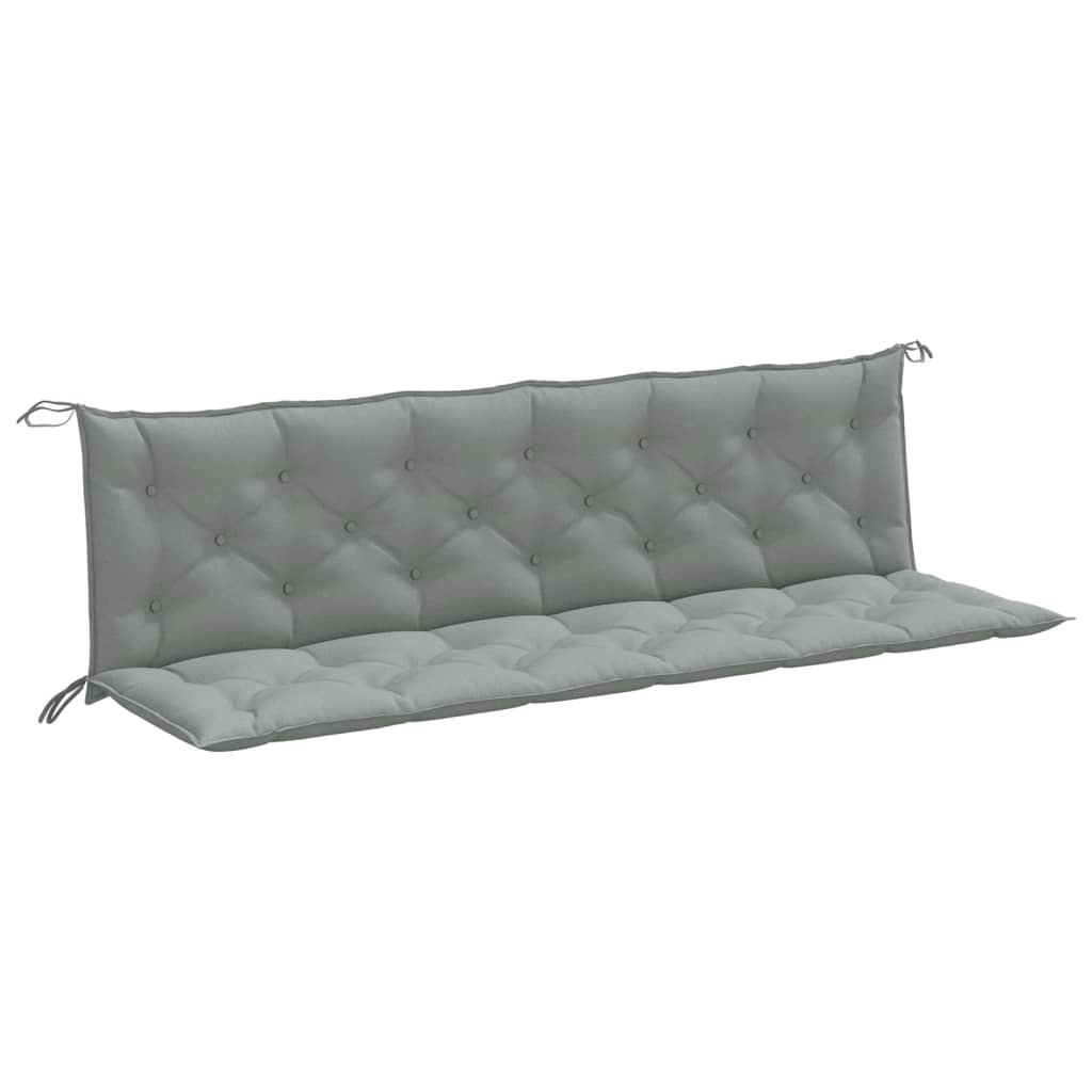 Coussins de banc de jardin lot de 2 gris clair mélangé tissu