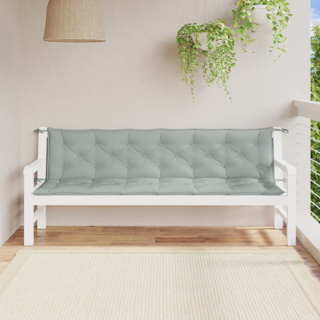 Coussins de banc de jardin lot de 2 gris clair mélangé tissu