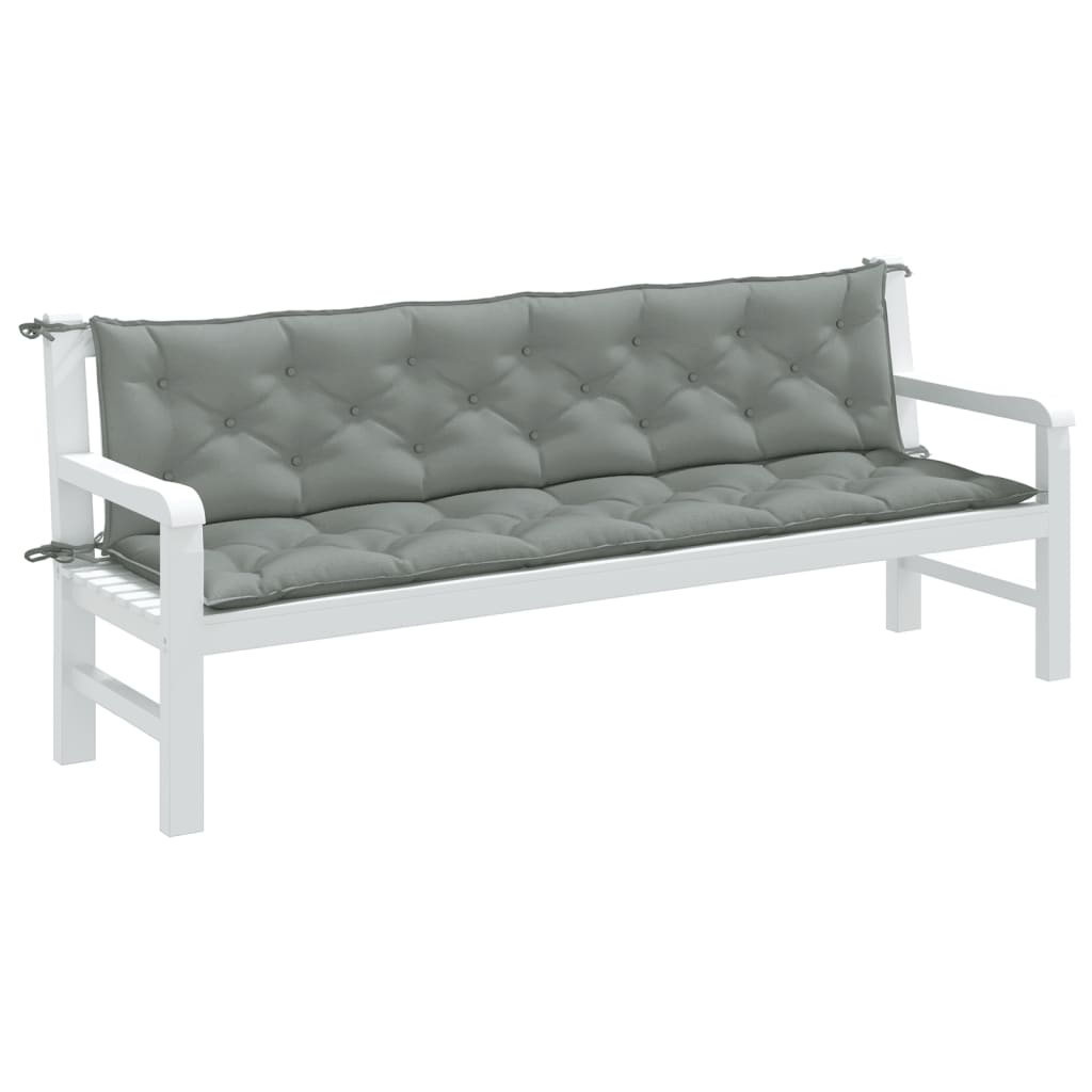 Coussins de banc de jardin lot de 2 gris clair mélangé tissu