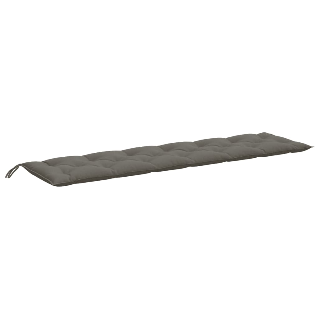 Coussins de banc de jardin lot de 2 gris foncé mélangé tissu