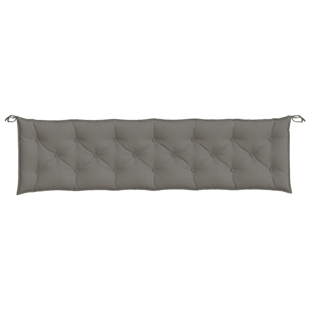 Coussins de banc de jardin lot de 2 gris foncé mélangé tissu