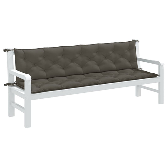 Coussins de banc de jardin lot de 2 gris foncé mélangé tissu