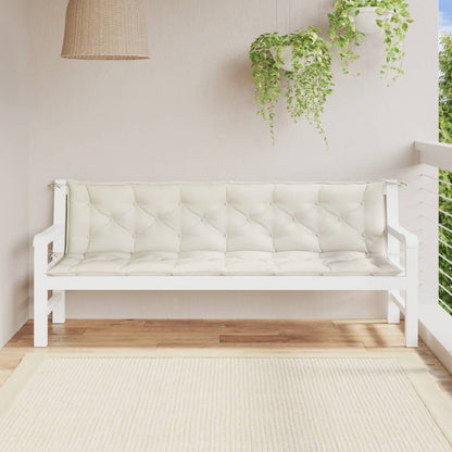 Coussins de banc de jardin lot de 2 crème mélangé tissu