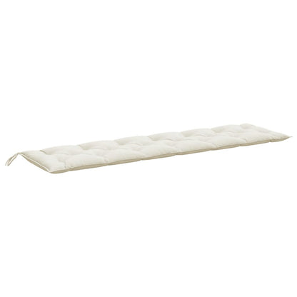 Coussins de banc de jardin lot de 2 crème mélangé tissu