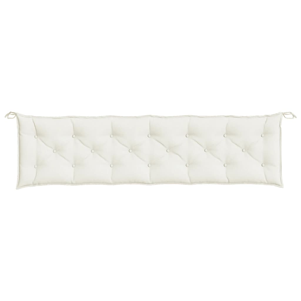 Coussins de banc de jardin lot de 2 crème mélangé tissu