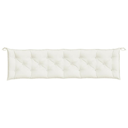 Coussins de banc de jardin lot de 2 crème mélangé tissu