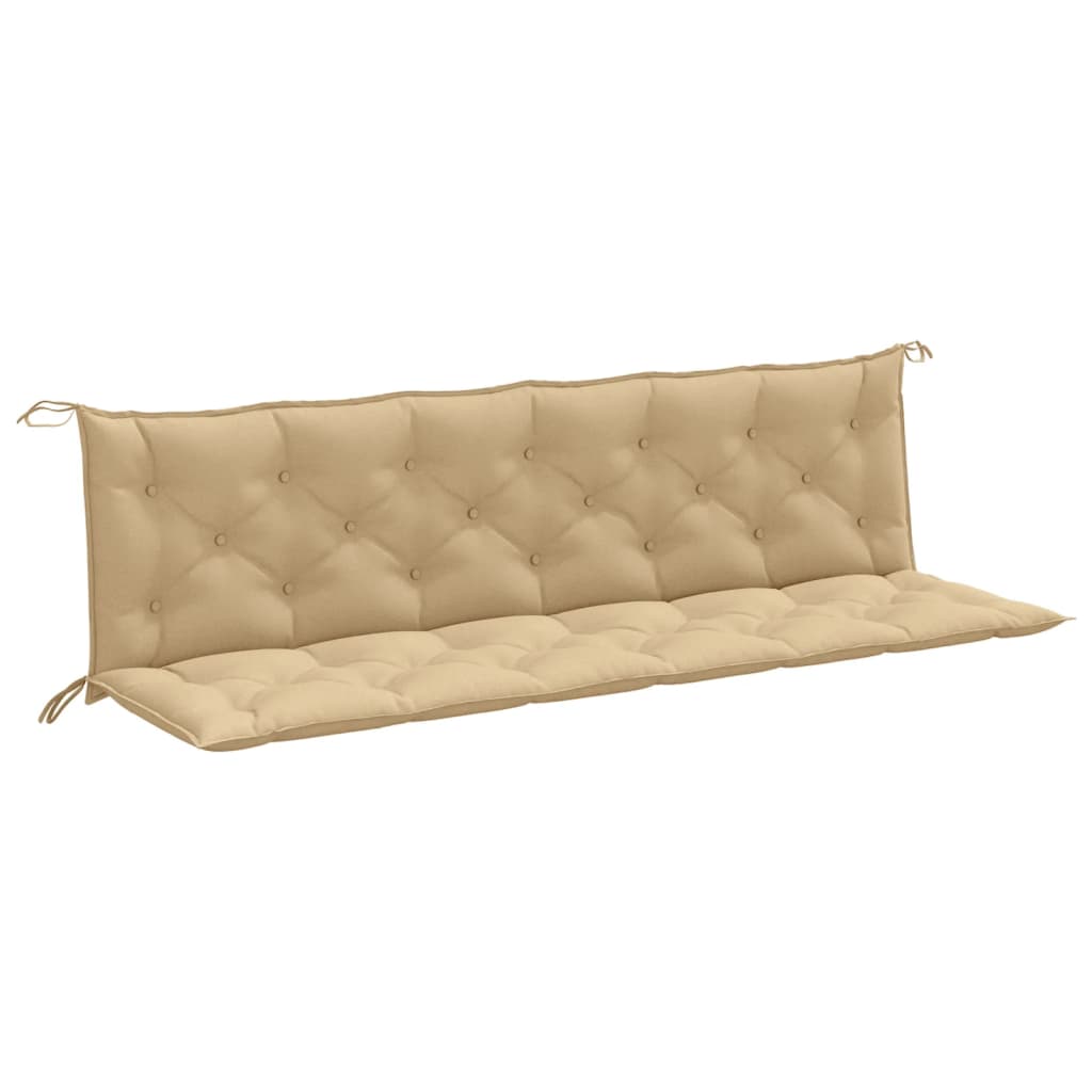 Coussins de banc de jardin lot de 2 beige mélangé tissu