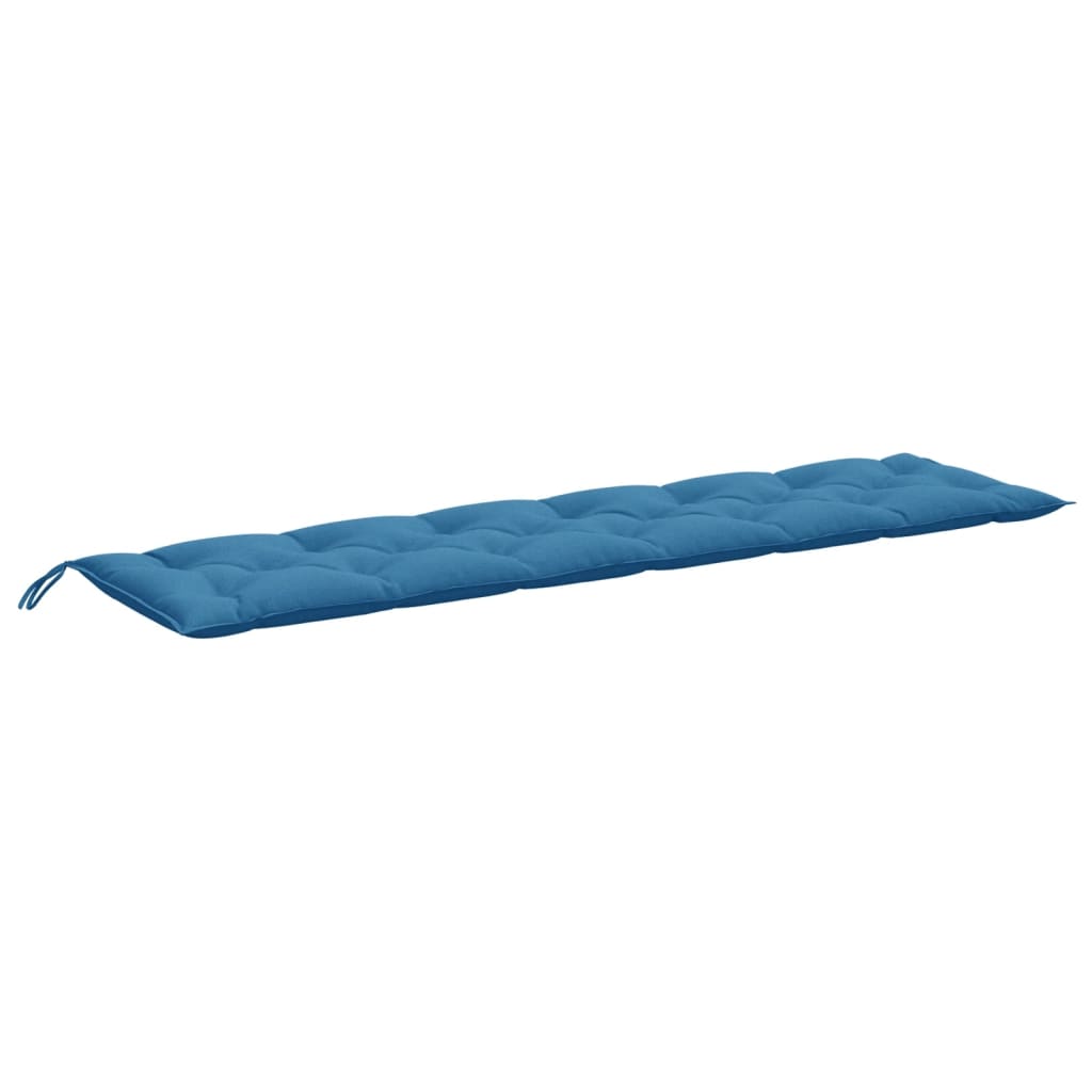 Coussins de banc de jardin lot de 2 bleu mélangé tissu