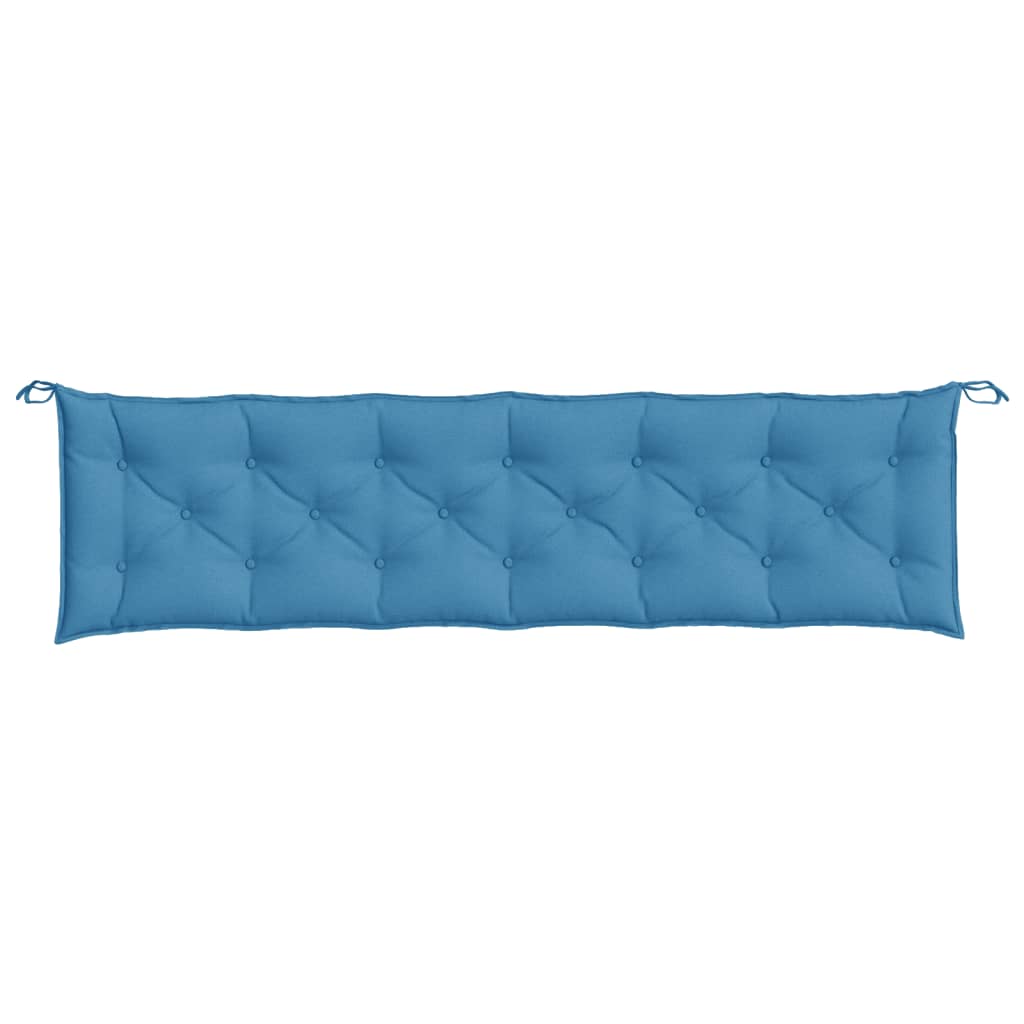 Coussins de banc de jardin lot de 2 bleu mélangé tissu