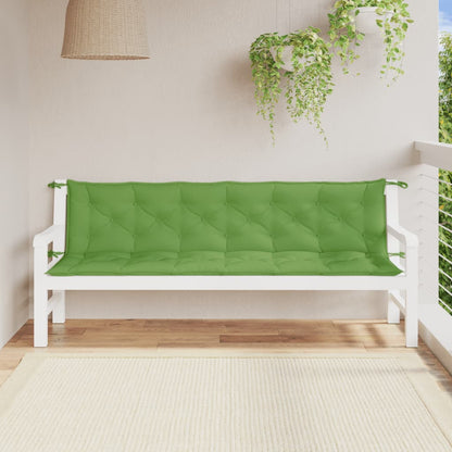 Coussins de banc de jardin lot de 2 vert mélangé tissu