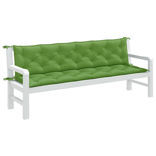 Coussins de banc de jardin lot de 2 vert mélangé tissu