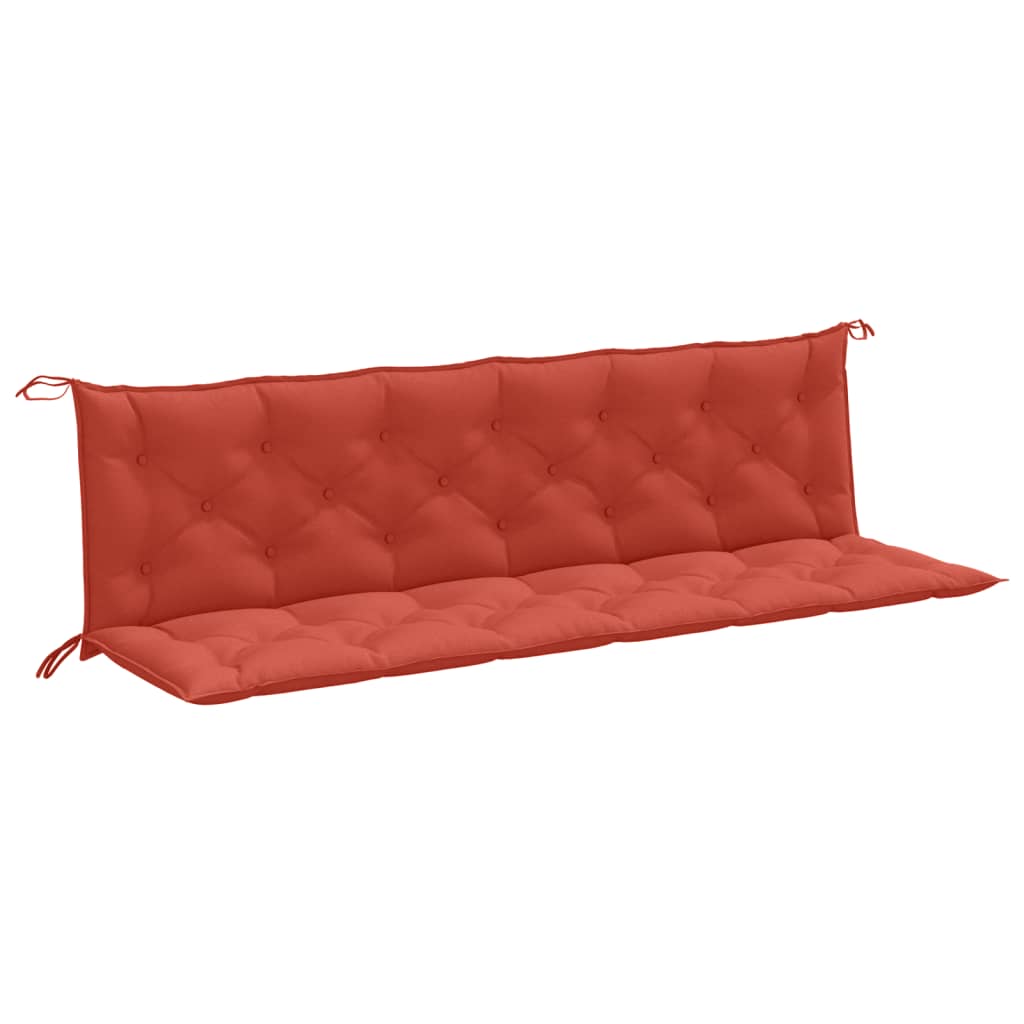 Coussins de banc de jardin lot de 2 rouge mélangé tissu