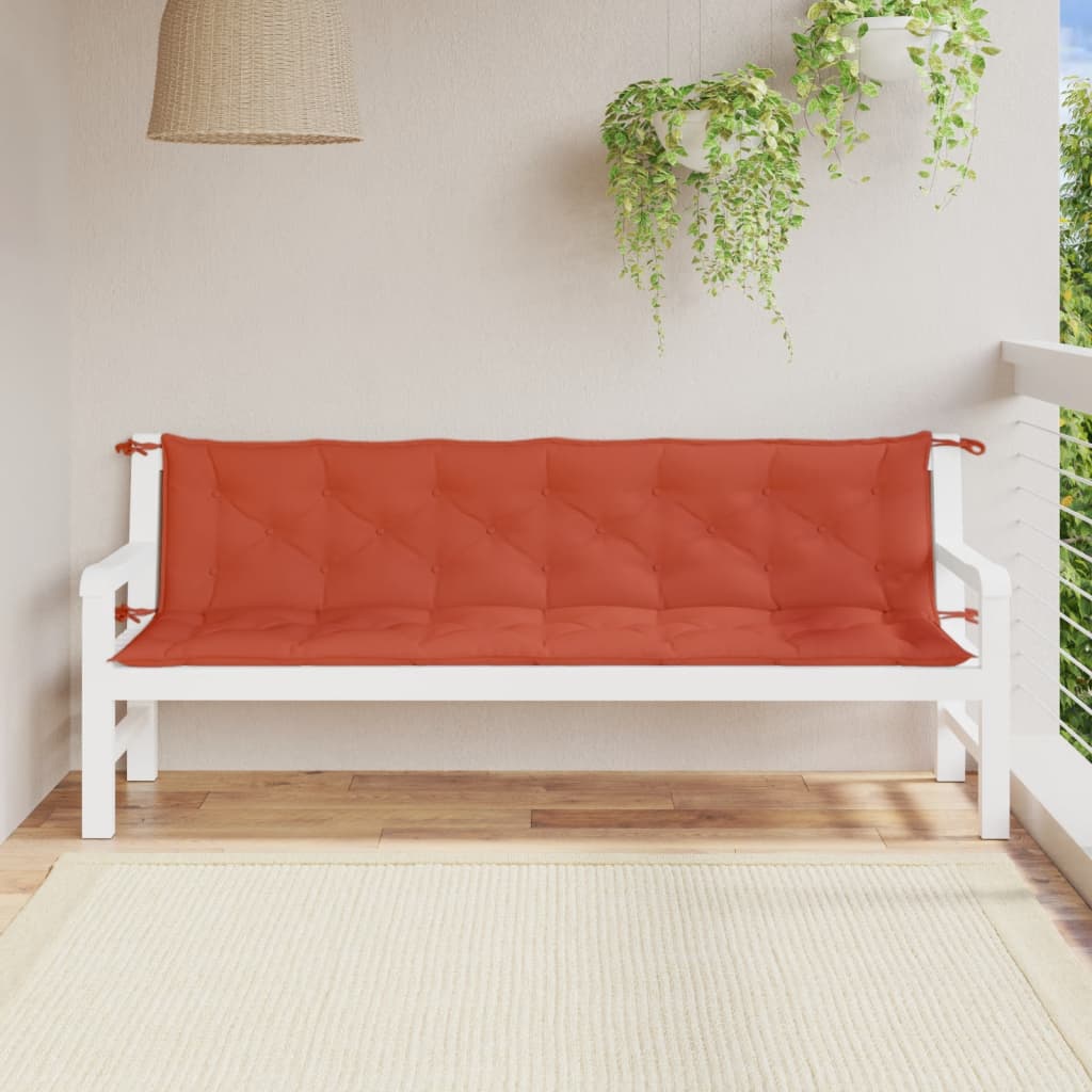 Coussins de banc de jardin lot de 2 rouge mélangé tissu