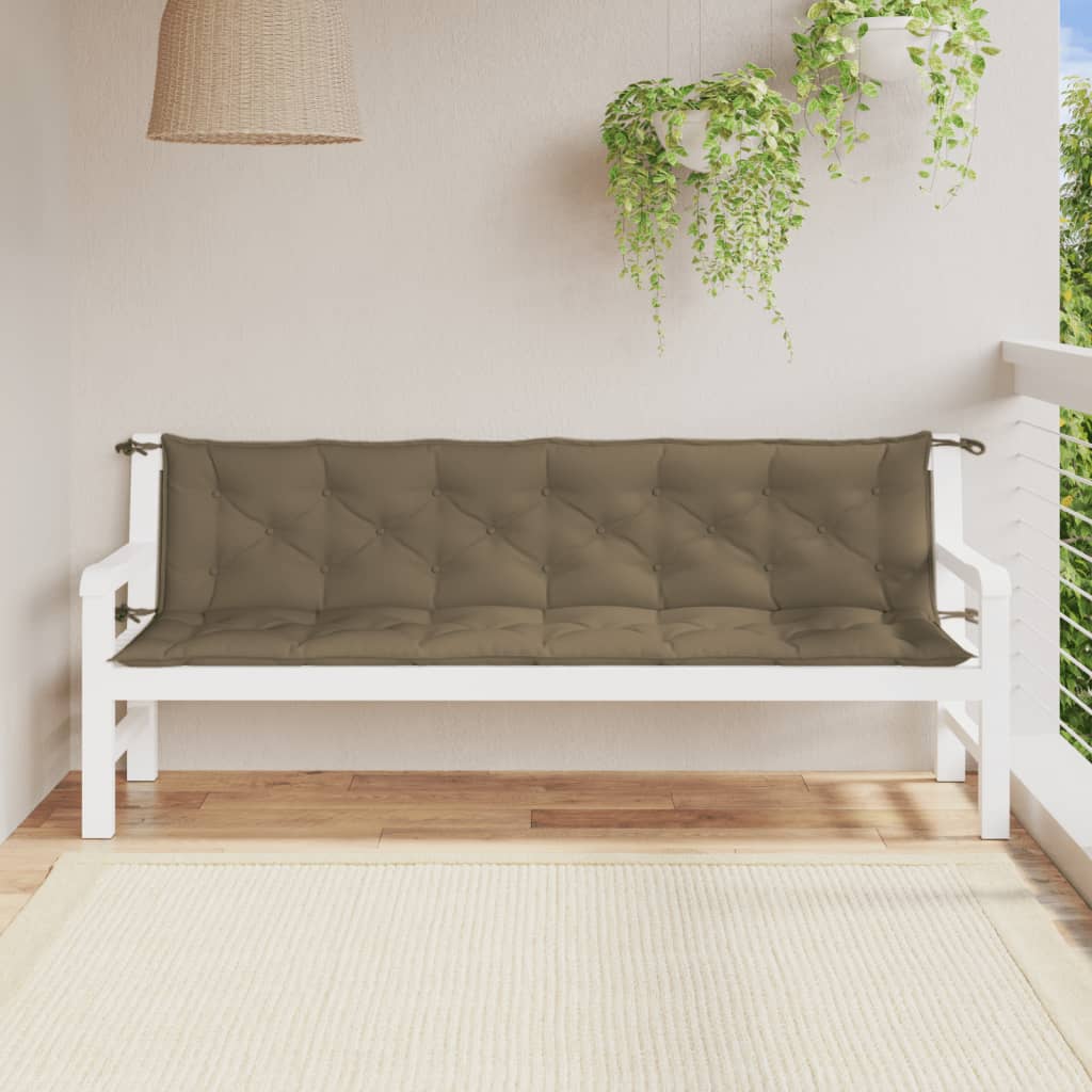 Coussins de banc de jardin lot de 2 taupe mélangé tissu