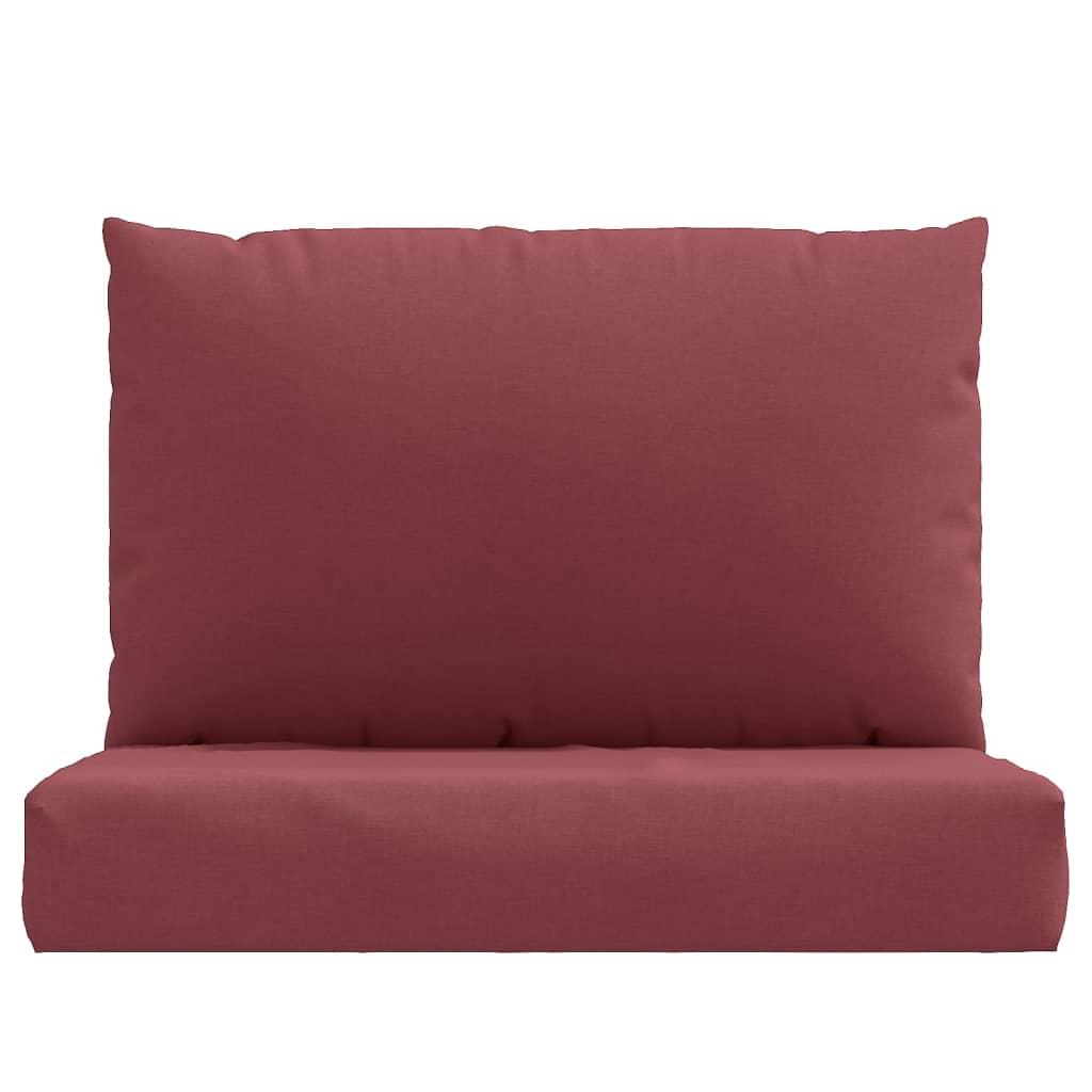 Coussins de palette lot de 2 rouge bordeaux mélangé tissu