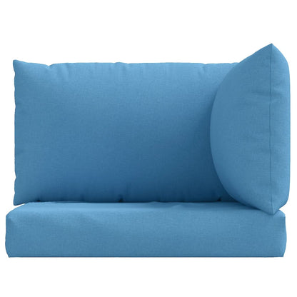 Coussins de palette lot de 3 bleu mélangé tissu