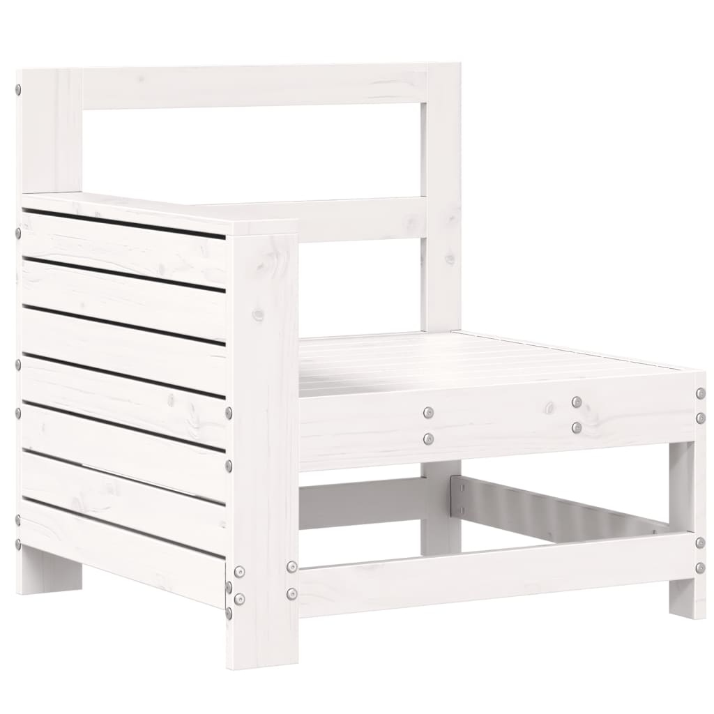 Canapé de jardin accoudoir blanc 69x62x70,5 cm bois pin massif