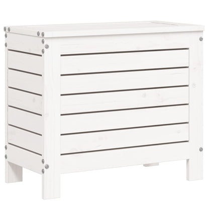 Repose-pied de jardin blanc 62x31,5x52 cm bois de pin massif