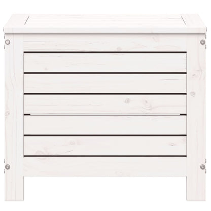 Repose-pied de jardin blanc 62x31,5x52 cm bois de pin massif