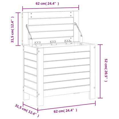 Repose-pied de jardin cire marron 62x31,5x52 cm bois pin massif