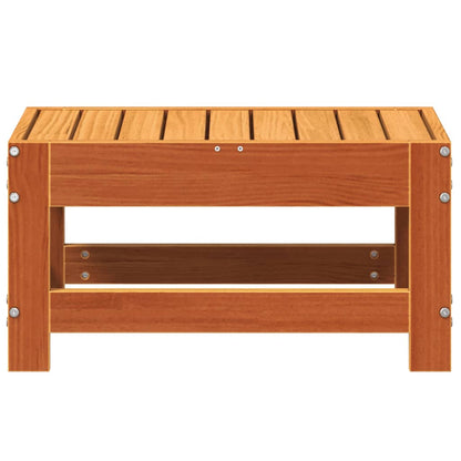 Repose-pied de jardin cire marron 62x30x32 cm bois pin massif