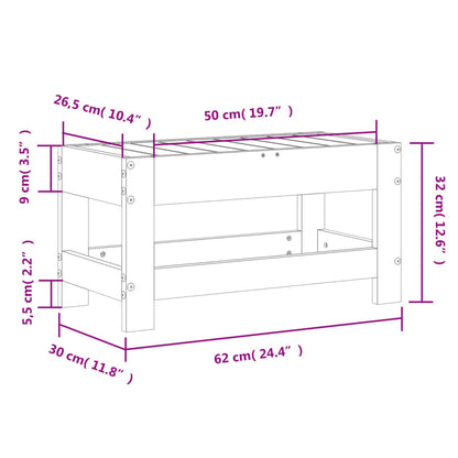 Repose-pied de jardin 62x30x32 cm bois massif de douglas