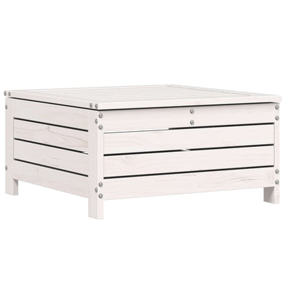 Repose-pied de jardin blanc 62x63,5x32 cm bois de pin massif