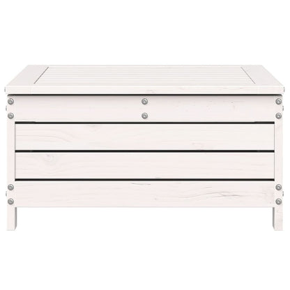 Repose-pied de jardin blanc 62x63,5x32 cm bois de pin massif