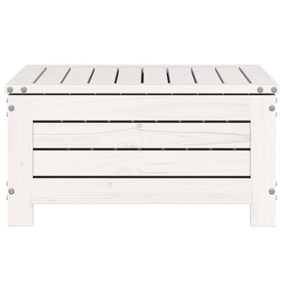 Repose-pied de jardin blanc 62x63,5x32 cm bois de pin massif