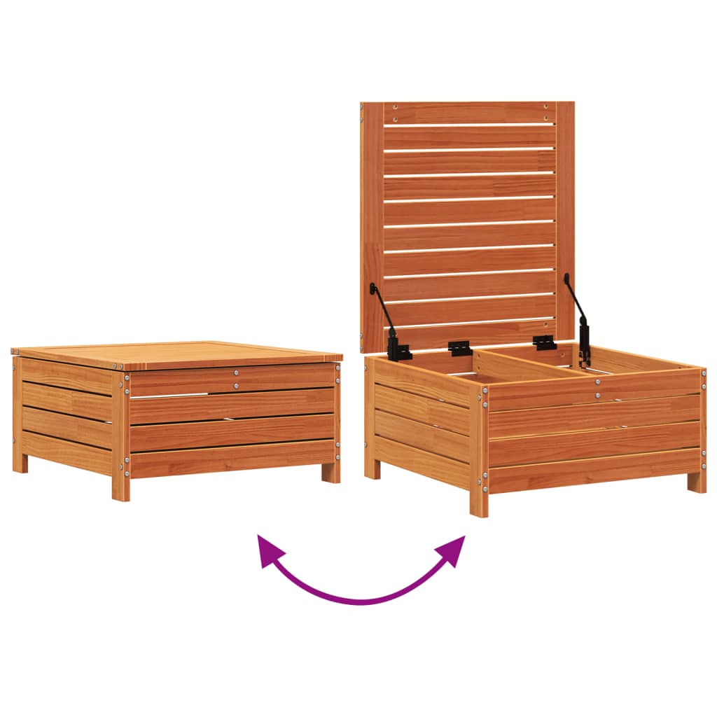 Repose-pied de jardin cire marron 62x63,5x32 cm bois pin massif