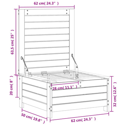 Repose-pied de jardin 62x63,5x32 cm bois massif de douglas