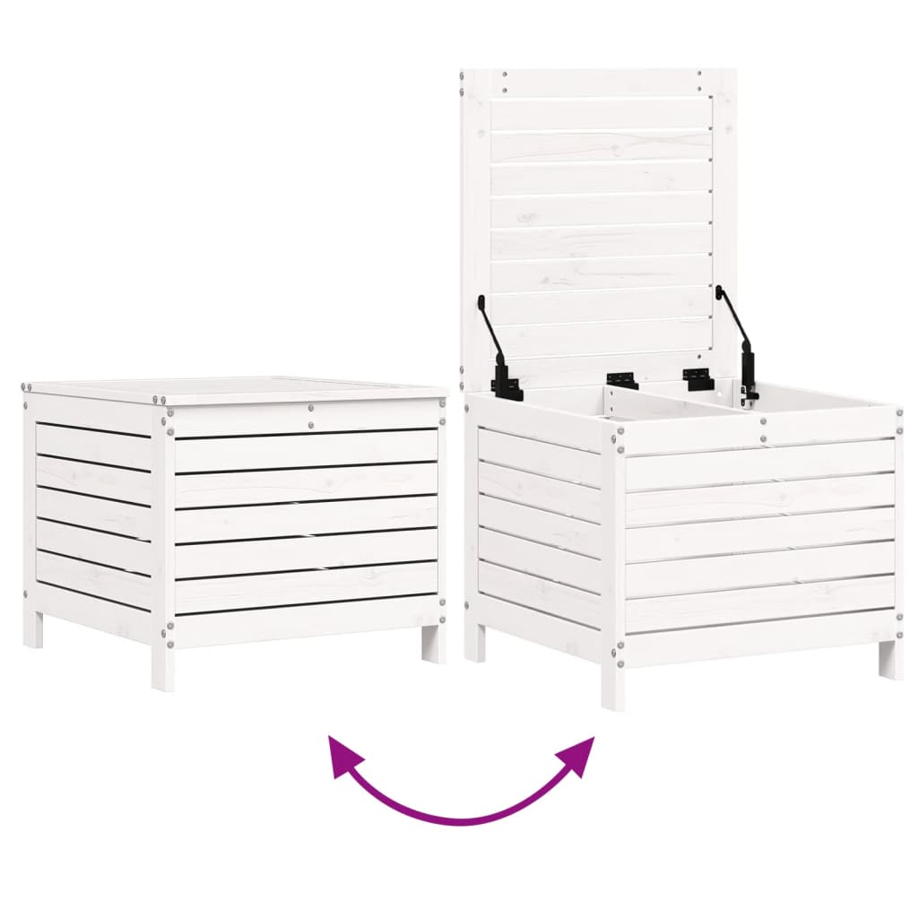 Repose-pied de jardin blanc 62x63,5x53,5 cm bois de pin massif