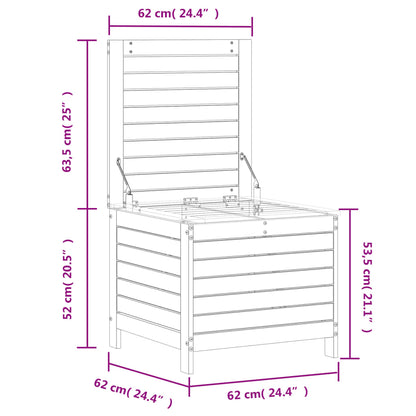 Repose-pied de jardin blanc 62x63,5x53,5 cm bois de pin massif