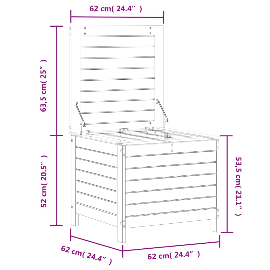 Repose-pied de jardin 62x63,5x53,5 cm bois massif de douglas