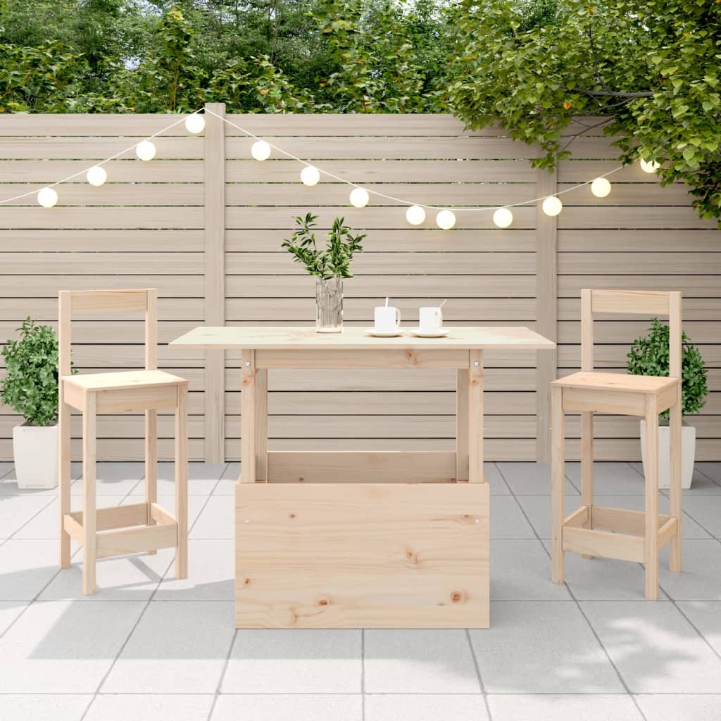 Table de jardin 100x50x75 cm bois massif de pin