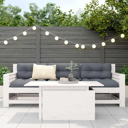 Table de jardin blanc 100x50x75 cm bois massif de pin