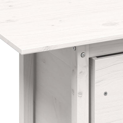 Table de jardin blanc 100x50x75 cm bois massif de pin