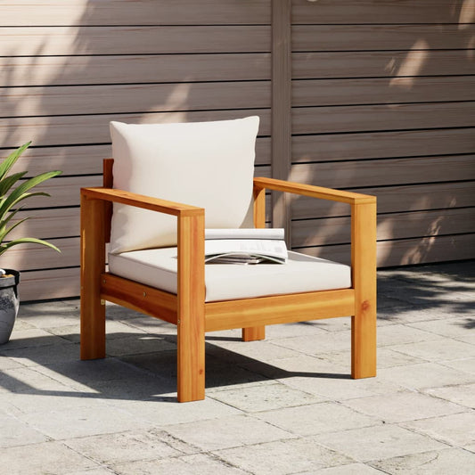 Chaise de jardin avec coussins bois massif d'acacia