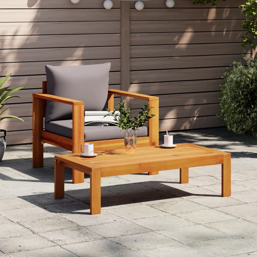 Chaise de jardin avec coussins bois massif d'acacia