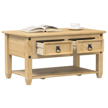 Table basse avec tiroirs Corona 85x50x45 cm bois de pin massif