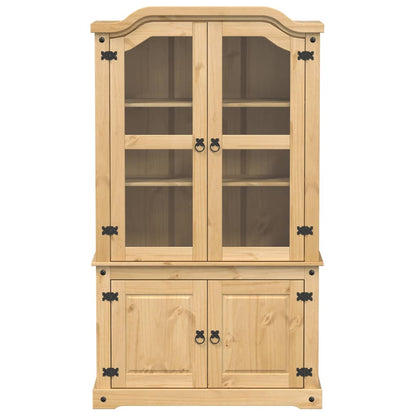 Vitrine en verre Corona 103,5x42x180 cm bois de pin massif