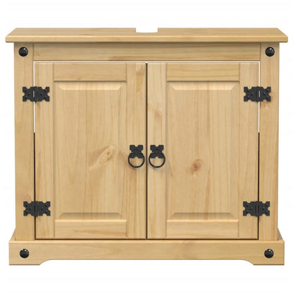 Armoire lavabo de salle de bain Corona bois de pin massif