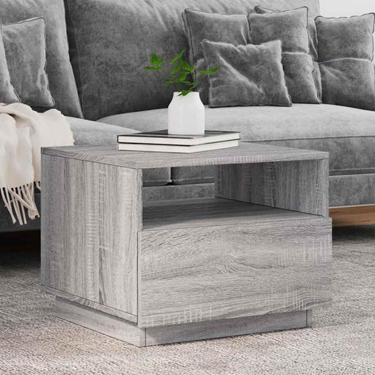 Table basse avec lumières LED sonoma gris 50x49x40 cm