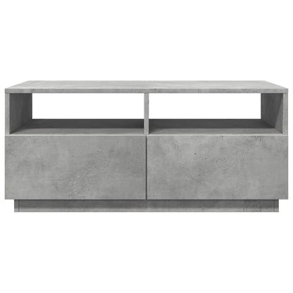 Table basse avec lumières LED gris béton 90x49x40 cm