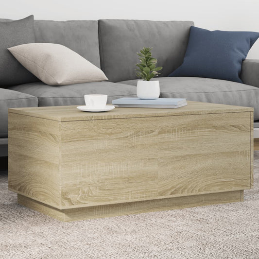 Table basse avec lumières LED chêne sonoma 90x50x40 cm