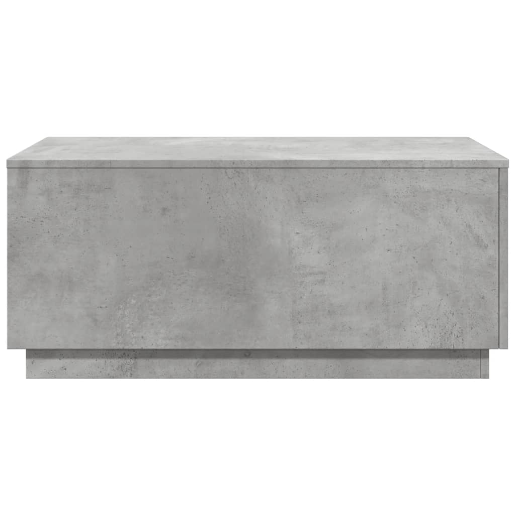 Table basse avec lumières LED gris béton 90x50x40 cm