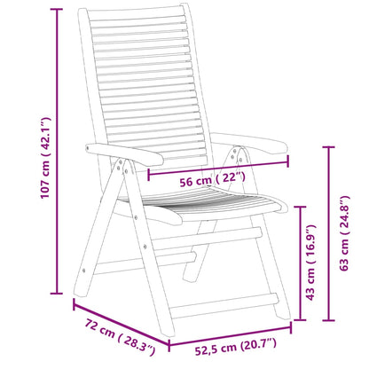 Chaises de jardin pliantes inclinables lot de 2