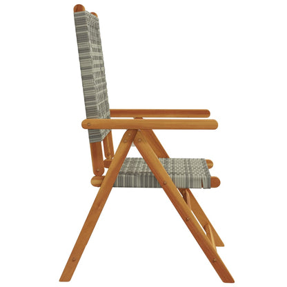 Chaises de jardin lot de 2 gris bois massif d'acacia et rotin