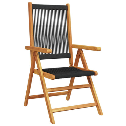 Chaises de jardin lot de 2 noir bois d'acacia et polypropylène