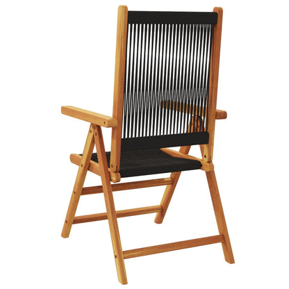 Chaises de jardin lot de 2 noir bois d'acacia et polypropylène